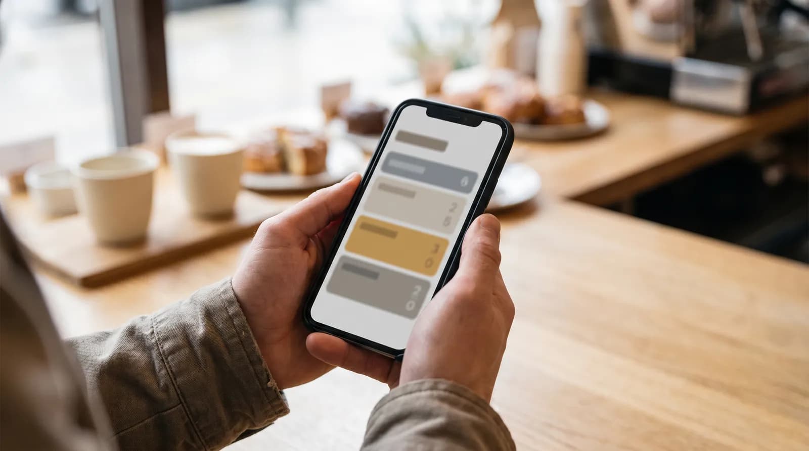 Restaurant menu displayed as readable text on a mobile phone screen rather than as an image